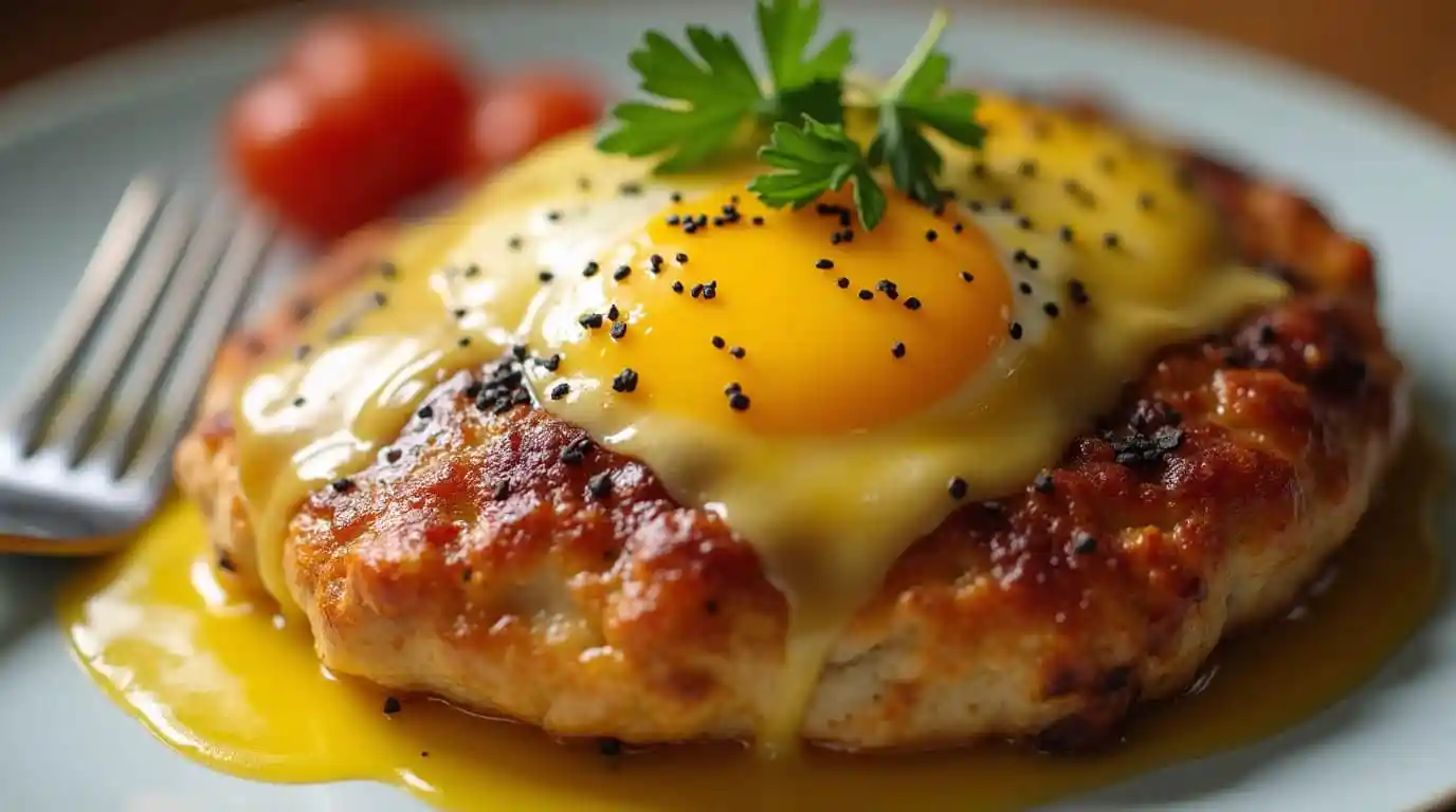 Flat lay of ingredients for quick chicken breakfast recipes, including fresh spinach, shredded chicken breast, diced bell peppers, eggs, olive oil, paprika, and diced onions, all neatly arranged on a marble surface and wooden board.